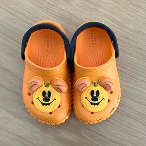 Pumpkin Mickey Crocs (size 8)